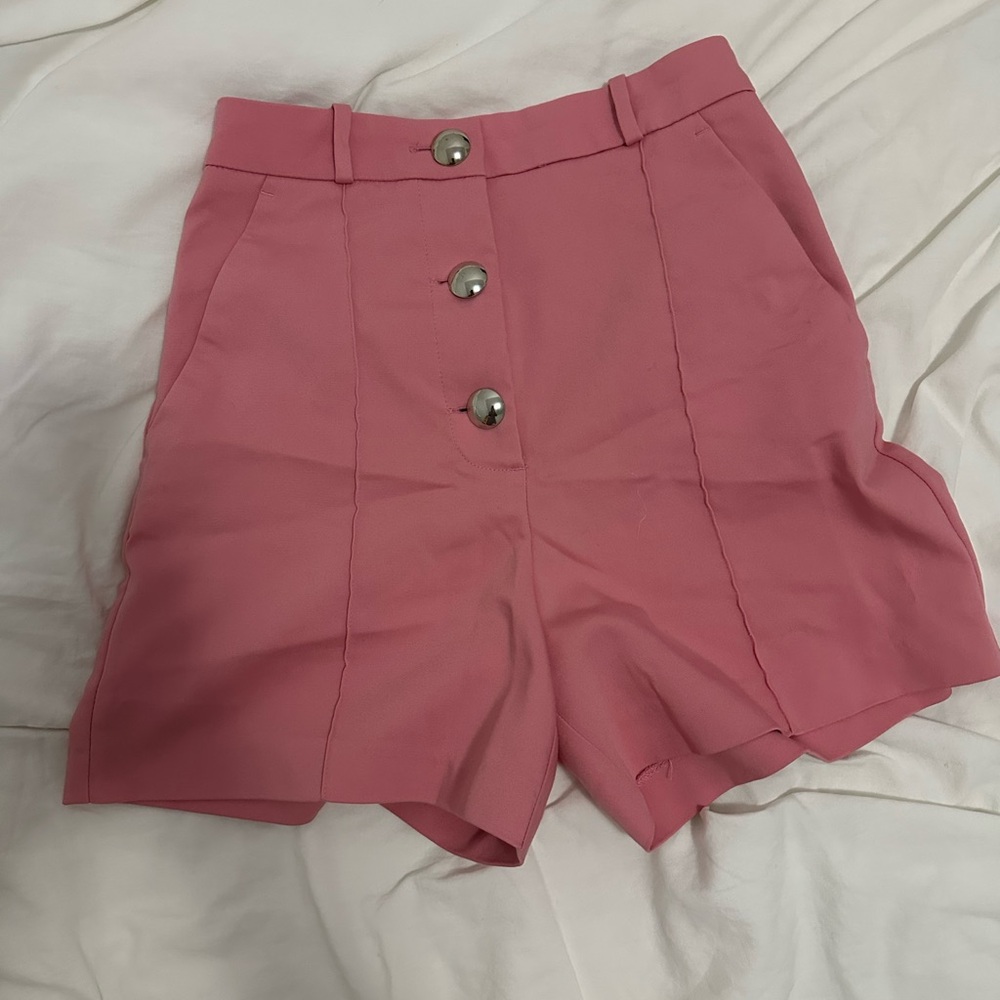 Zara Pink High Waist Tailored Shorts